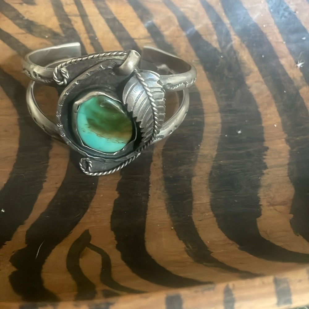 Royston turquoise vintage 50 years old, handmade bracelet, rare for Nevada mine